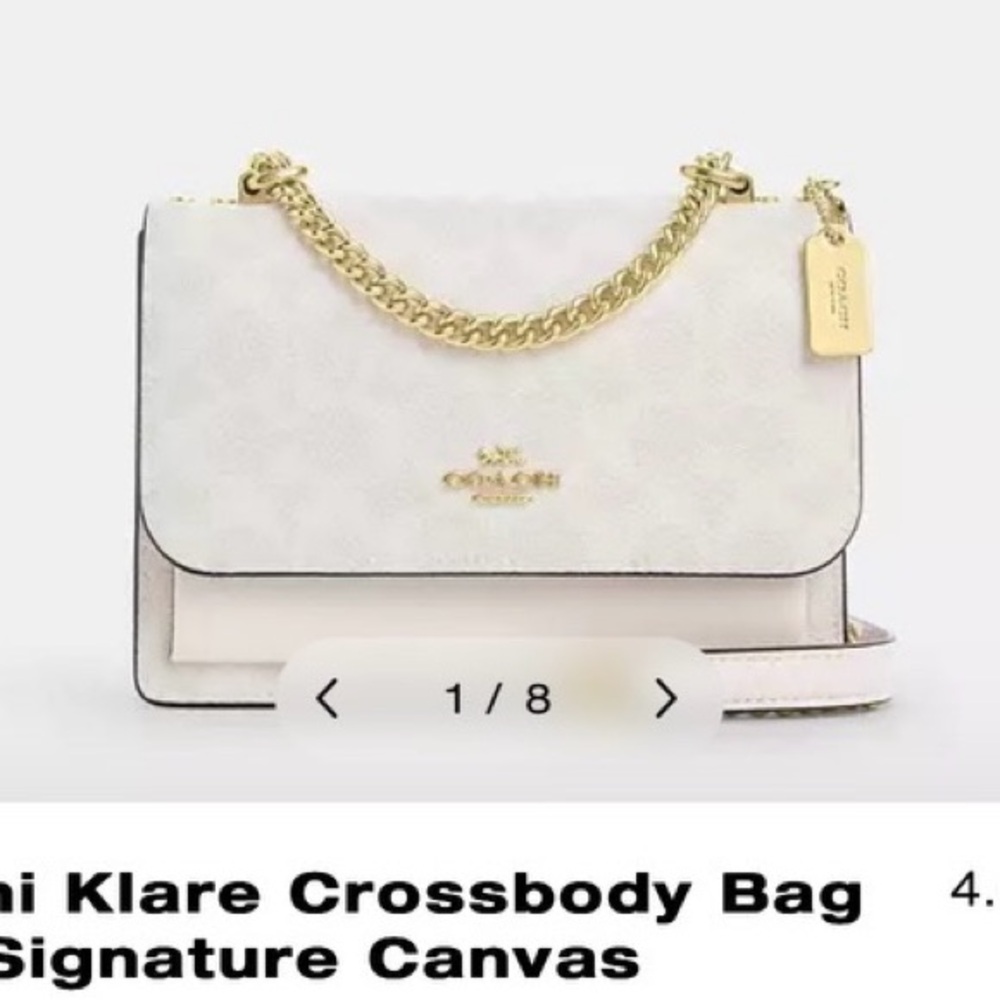 Coach White and Gold Crossbody Bag
